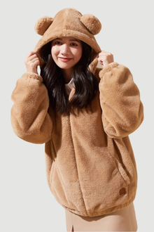  Bear Plush Jacket Women's - New Autumn & Winter Collection